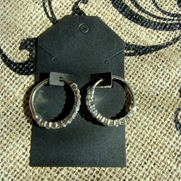 Rhinestone Hoop Earrings - Picture 7 of 13